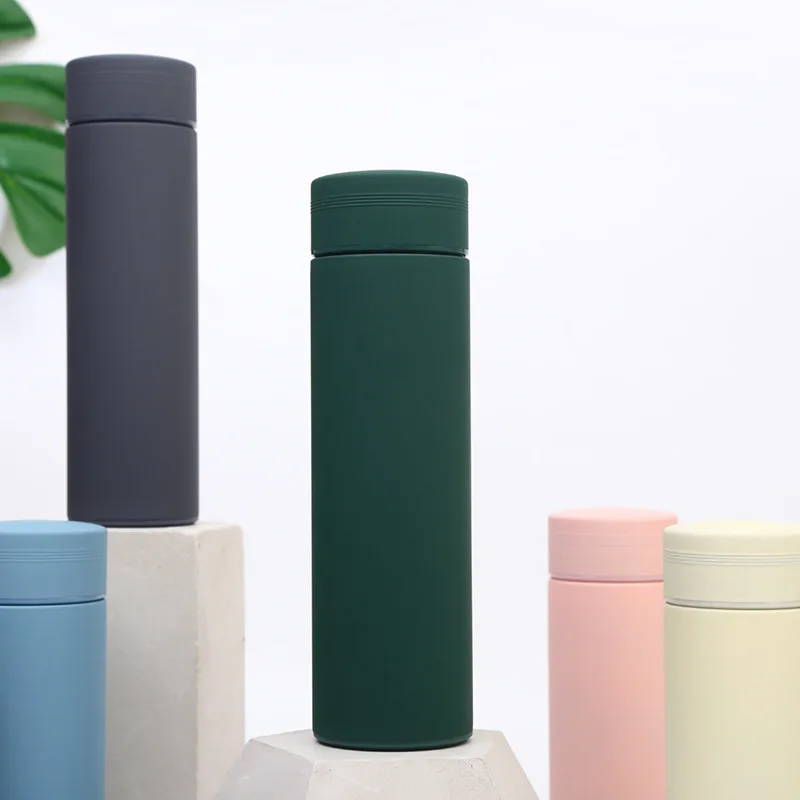 

Logo Customized 500ml Stainless Steel Vacuum Flask Water Bottle Sports Thermos, White, black, blue, green, pink and grey