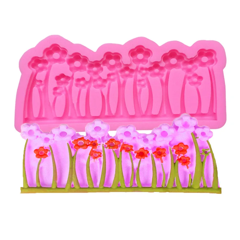 

Flower Bush Flower Small Flower Shape Silicone Mold Chocolate Cake Mold Fondant Cake Decoration Mold Making Crafts Baking Pan