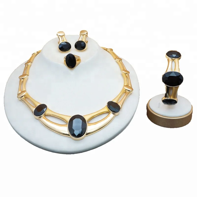 

fashion black African saudi gold jewelry necklace set, As pictures