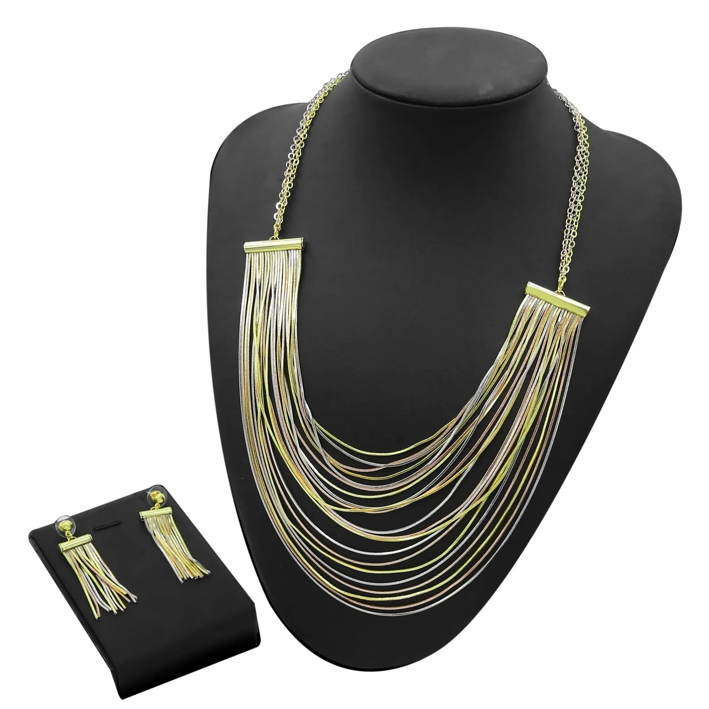 

Yulaili Brazilian Gold Designed Color Chain Necklace Jewelry Set Party Beautiful Noble Gift Fashion Women's Spot Jewelry Sets