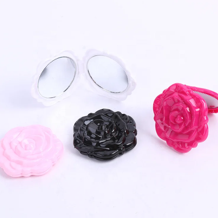 

Promotion Cheap Pocket Mirror Classic Design Vintage Rose Mirror Portable Daily Makeup Mirror