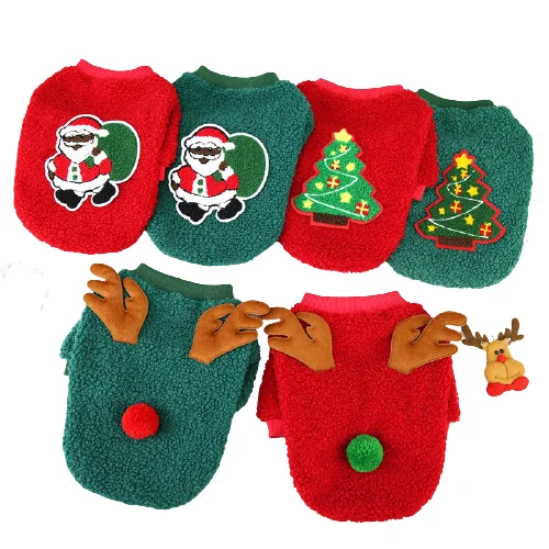 

Wholesale Christmas Pet Dog Sweater Winter Teddy Small Dog Pet Clothes Fashion Puppy Clothes, As shown in details