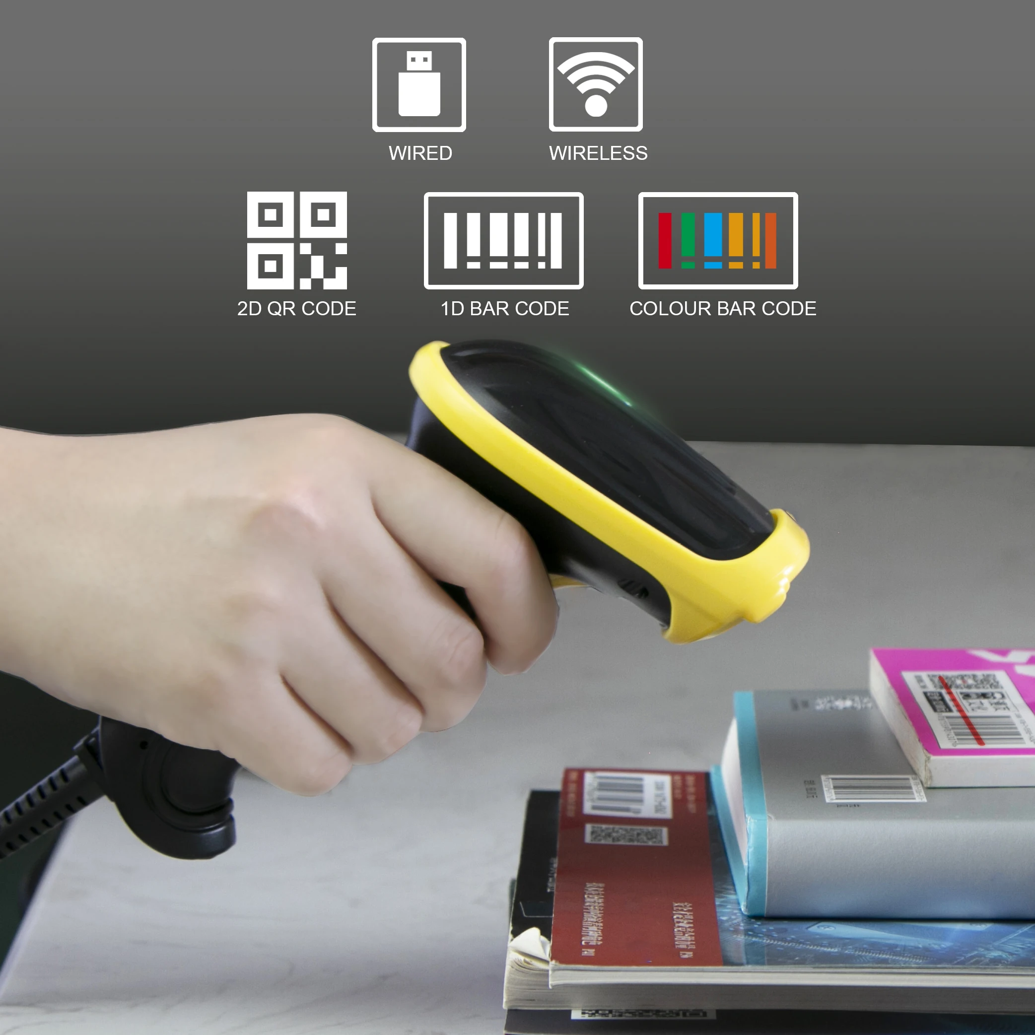 

1D QR 2D auto Barcode Scanner Handheld Bar Code Reader Android IOS LINUX MAC Use
