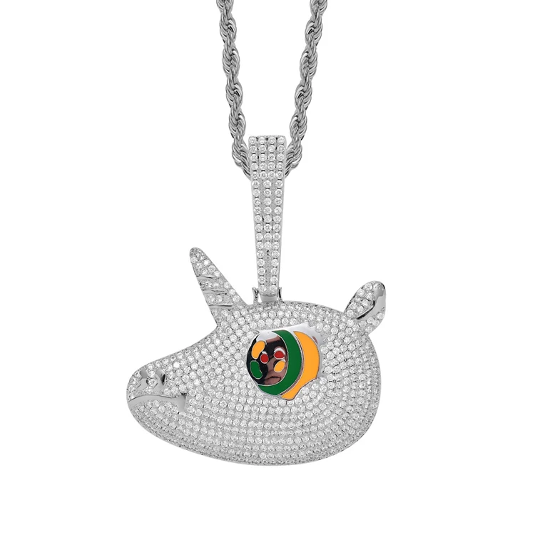 

Iced Out Jewelry Hip Hop Unicorn Pendant Necklace for Men