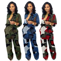 

91018-MX66 simple casual v-neck long elastic sashes jumpsuits women