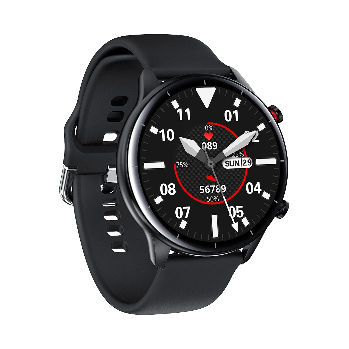 

Smart Watch L21 1.3inch Round Screen Smart Bracelet Wristband IP68 Waterproof Heart Rate Monitor BT Call Smartwatch, Black sliver pink