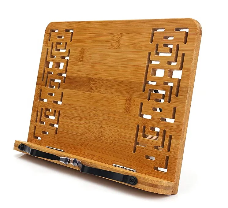 Bamboo textbook stand recipe book holder