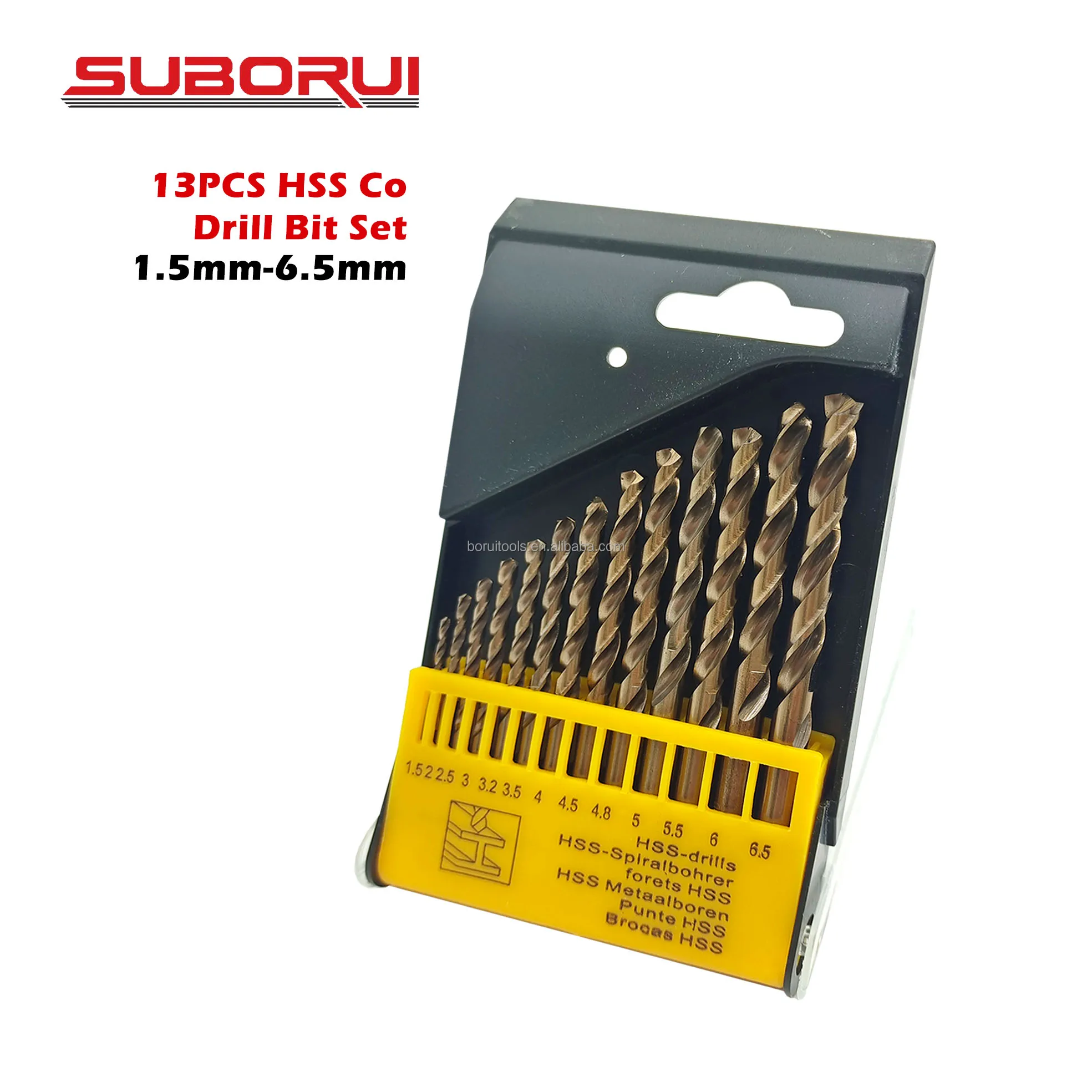 

SUBORUI D338 Hss Co Bohrer Broca Round Shank Fully Ground M35 Twist Drill Set for Metal Iron Aluminium Stainless Steel Drilling