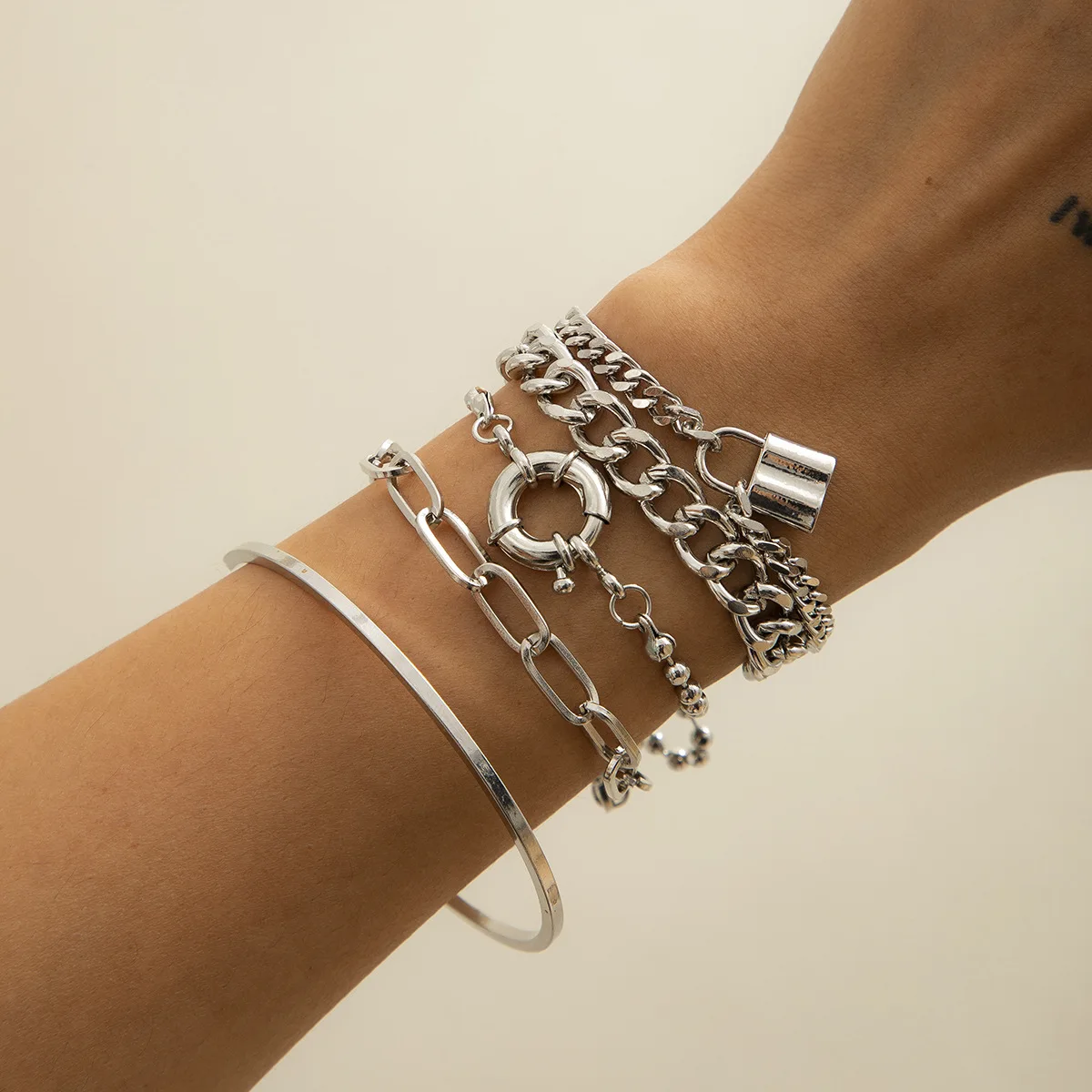 

European and American new punk 5 pieces / Set Jewelry BEADED women's Bracelet