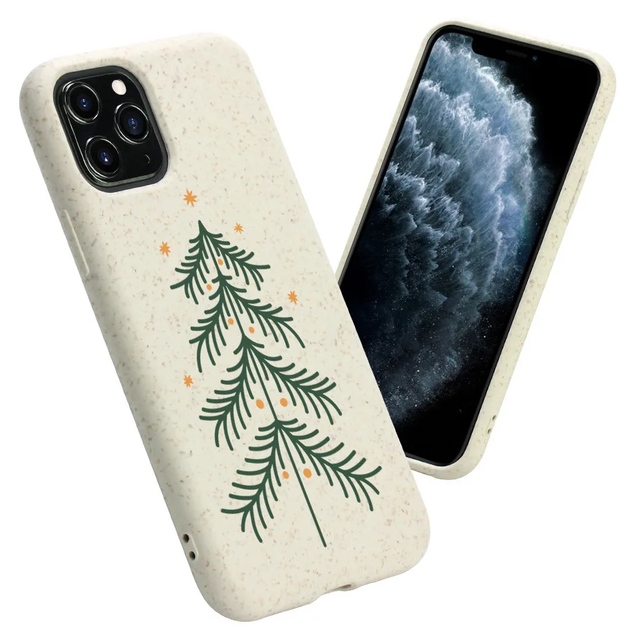 

2020 Biodegradable Zero waste Degradable Material Eco Friendly PLA Wheat straw printed Mobile Phone Case for Iphone 12, Pictures