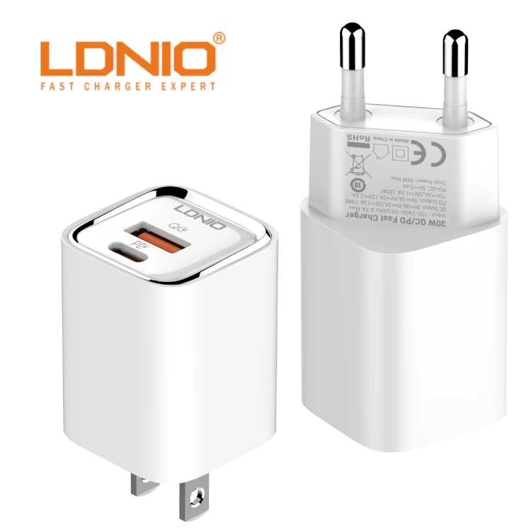 

LDNIO A2317C BSCI factory wholesale directly new design dual port charger 30w type-c pd fast charger