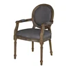 Hotel Accent Living Room Classic Antique Wood Upholstered Furniture Chair
