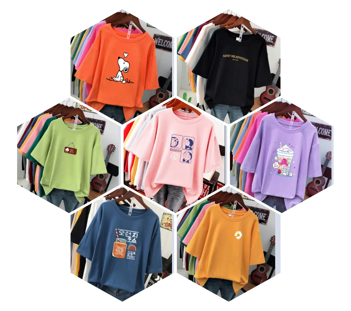 

2020 summer fashion print women's t-shirt short-sleeved women's t-shirt all-match women's clothing