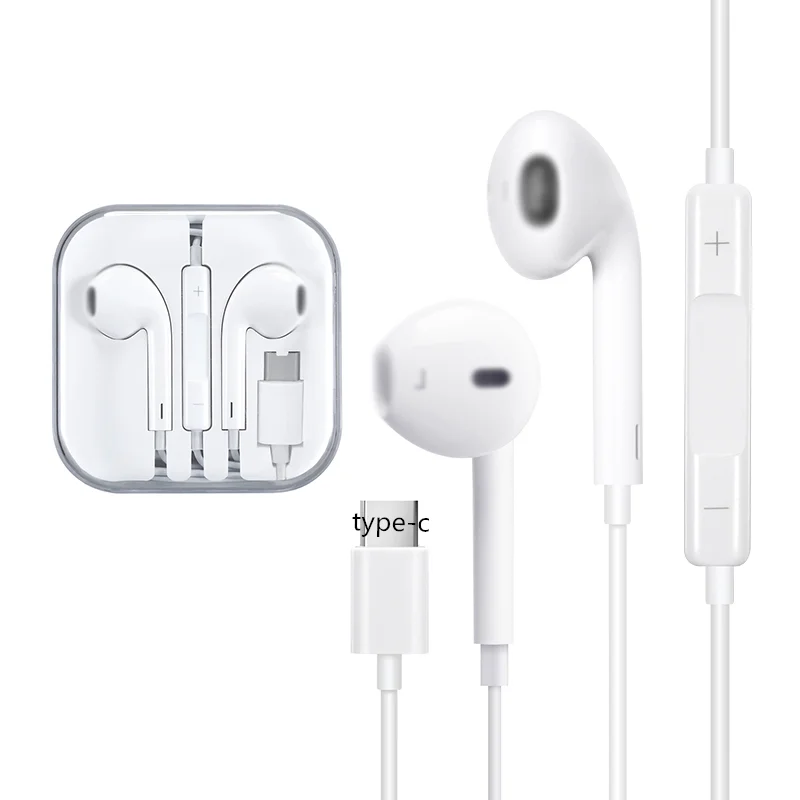 

premium digital in ear wired usb type c earphone USB-C headphone earphone for Samsung, White