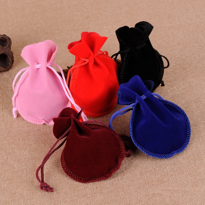 

Hot Sale Velvet Pouches Jewelry Custom Velvet Drawstring Bags 9*12Cm Mini Gift Packaging Bags