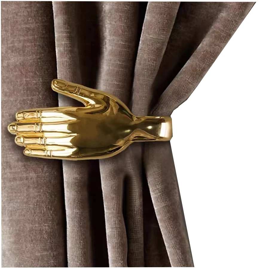 Curtain Gold Finger Hooks Wall Hooks Accessories a Pair of Handmade Decorations Manufacturers