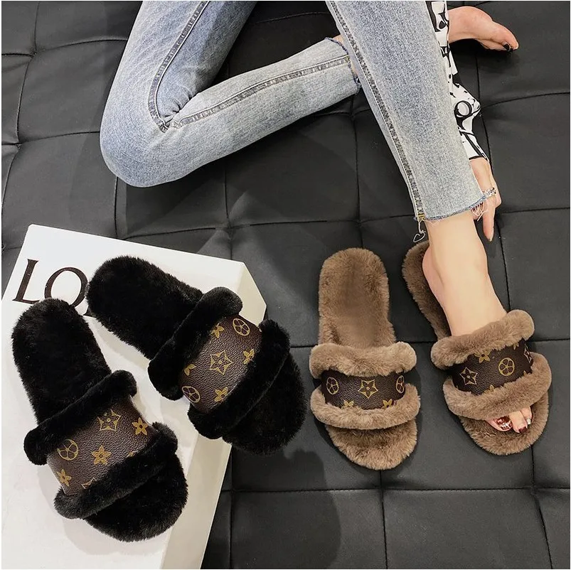 

USA big thick brown racoon custom designer logo real womens raccoon furry fluffy fur slides slippers sandals pvc for women kids