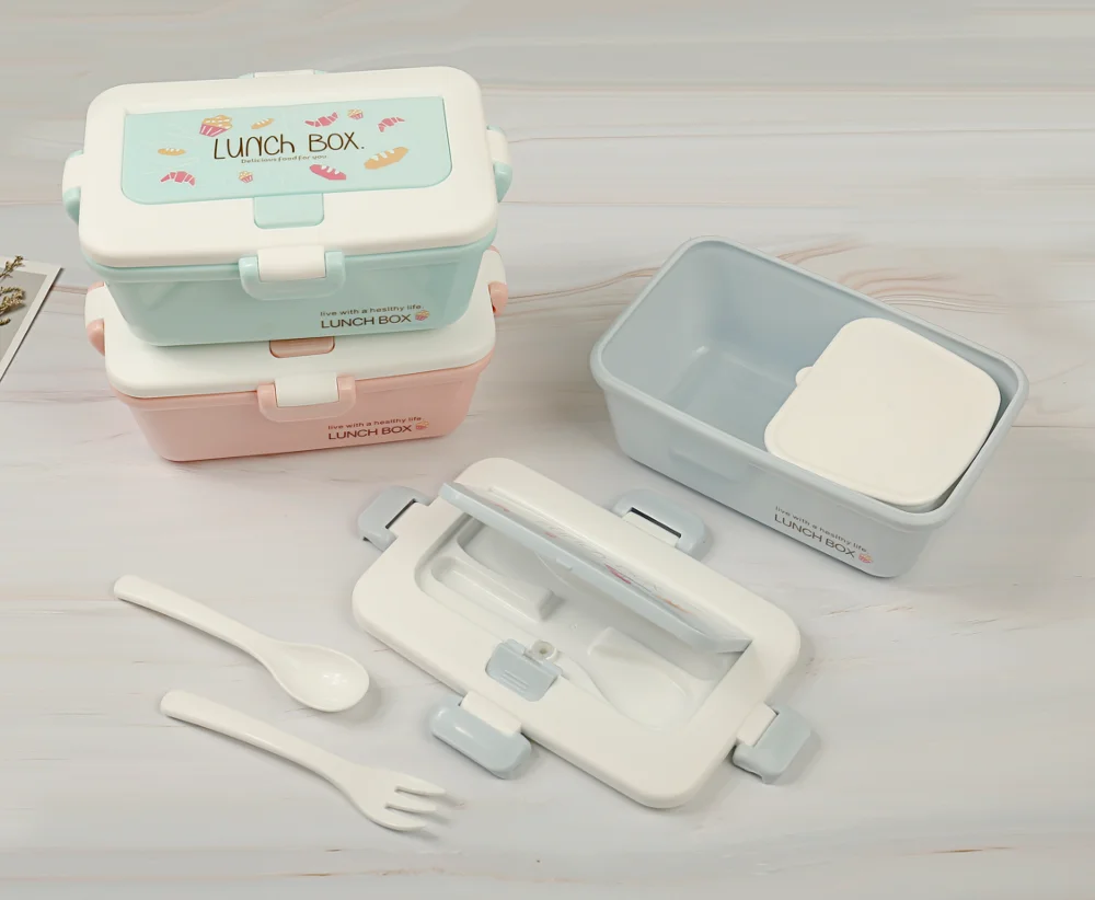 

Plastic Fresh Preservation and Thermal Insulation Pot Box Three-piece Set of lunch box with Single-layer Heating and Fresh Prese