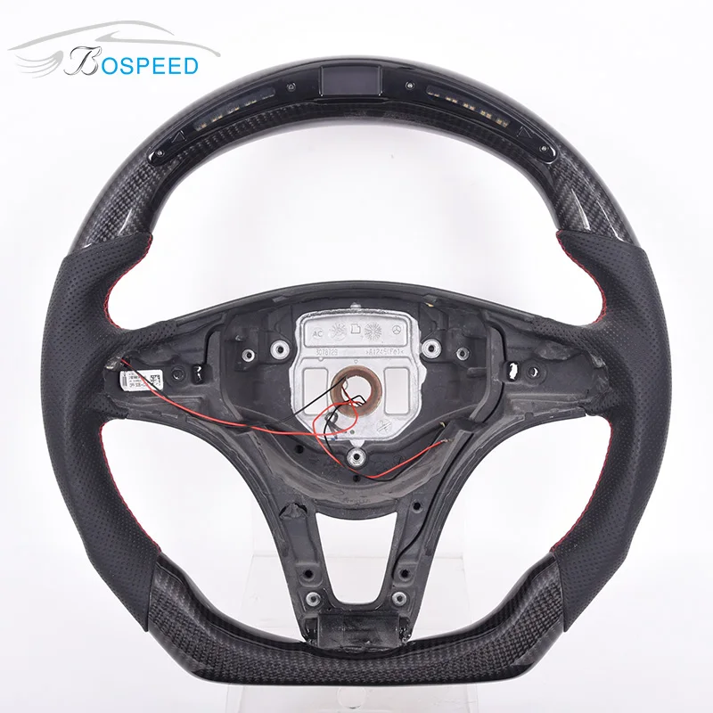 

Leather Carbon Fiber Steering Wheel For Ben-z B-class B180 B200 B260 Am-g Old Model To New