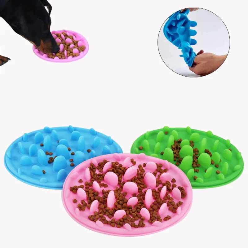 

Silicone Dog Feeding Lick Mat Pet Dog Feeding Food Bowls Puppy Slow Down Eating Feeder Dish Bowel Prevent Obesity Dogs Supplies, Pink, green, blue
