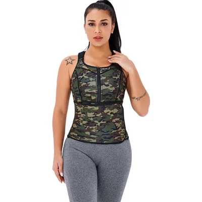 

2021 New Camo Print Tie Dye Corset neoprene vest waist trainer waist trainer vest with zipper and clip, Customized color