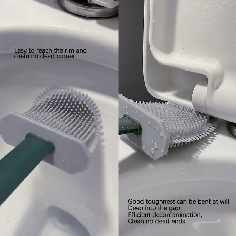 

Newest Easy To Clean Silicone Toilet Brushes And Sets, Blue,white,green,orange