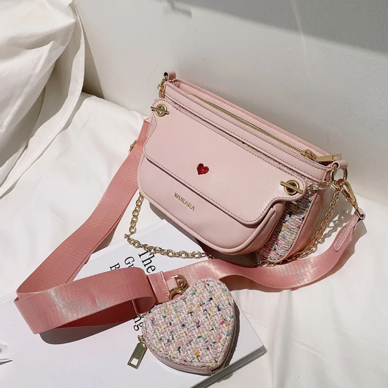 

2021 Latest Korean Crossbody Bag Female Cute Purse Fashion Chain Handbag