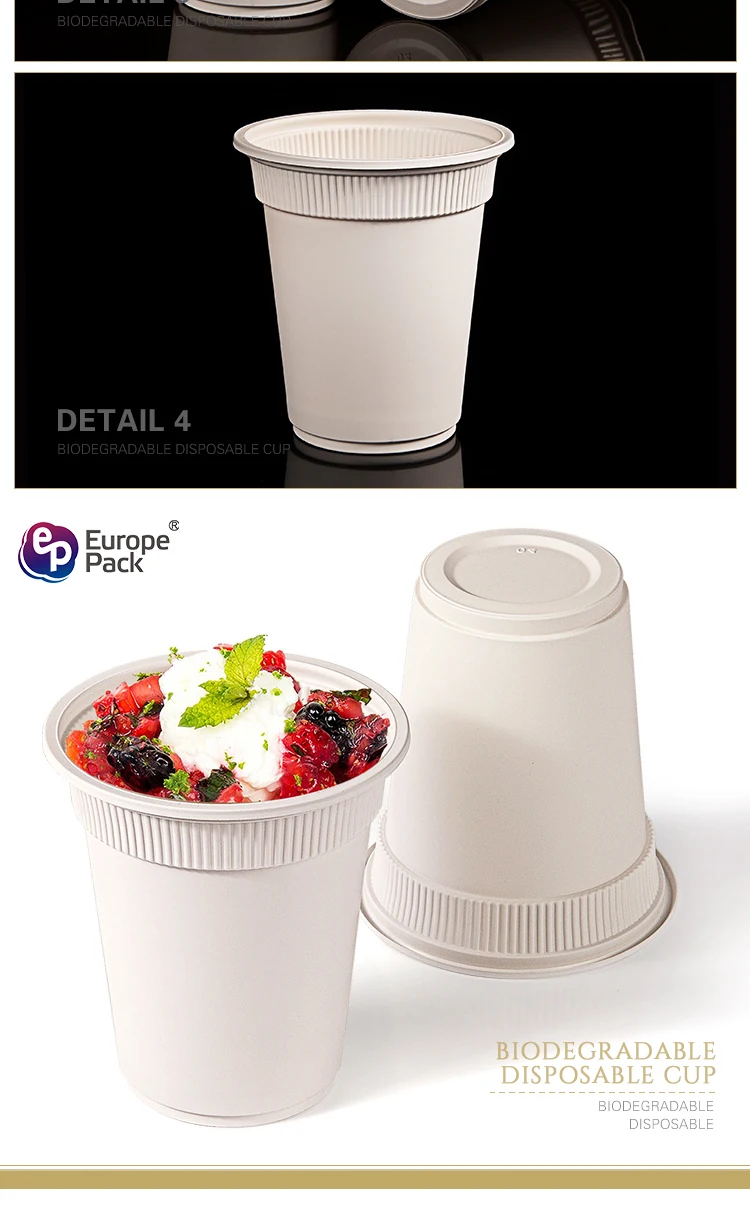 Food grade corn starch 12 oz disposable biodegradable smoothie cups