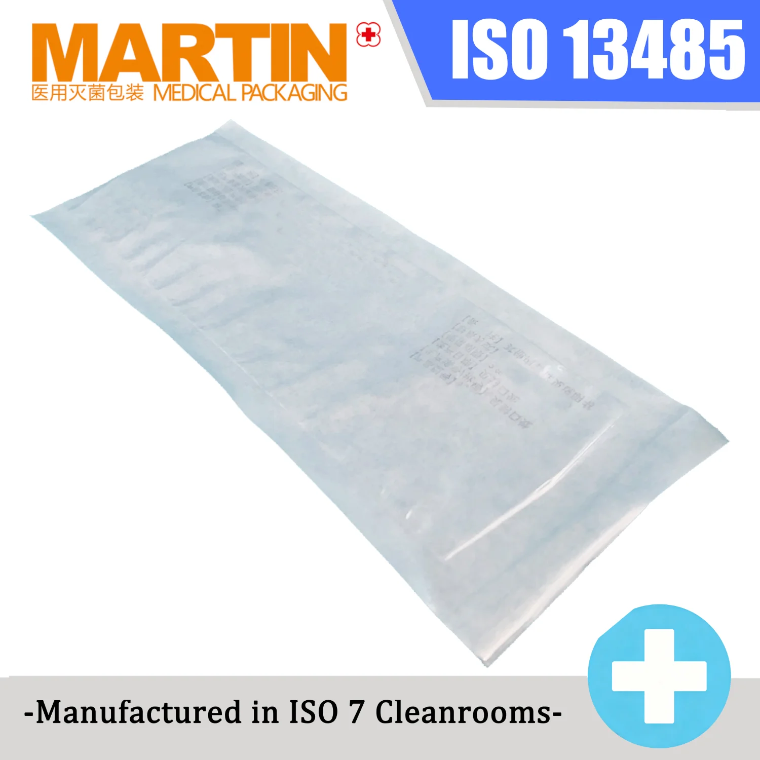 ISO Class 7 Cleanroom Produced CE/ISO13485 Certified EO Sterilized Tyvek Sterilization Pouches Customized Medical Packaging