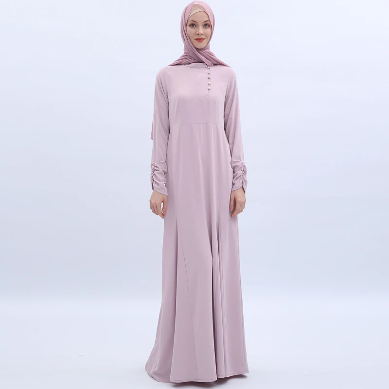 Good quality stock polyester material long sleeve latest design muslim dress morden islamic clothing cheap muslim abaya