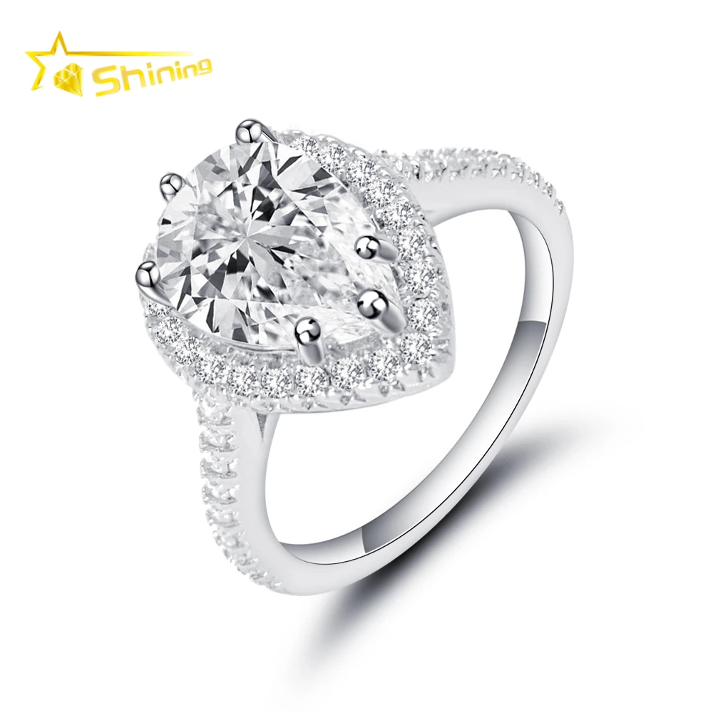 

fine jewelry ring factory price D color vvs moissanite diamond wedding band engagement ring sterling silver 925 rings