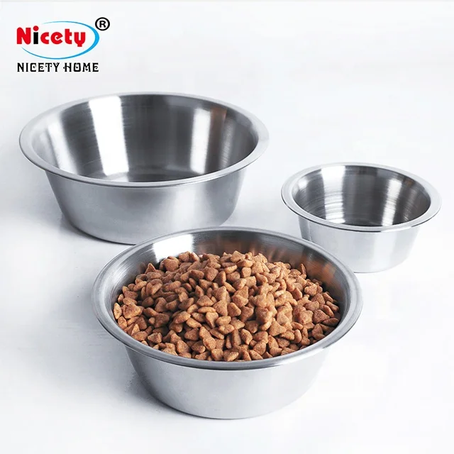 

Wholesale pet food feeding stainless steel dog bowl cat feeder bowl metal water bowl