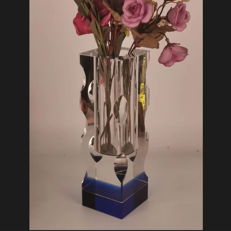 

New high-grade crystal glass flower vase home decoration gifts, Transparent