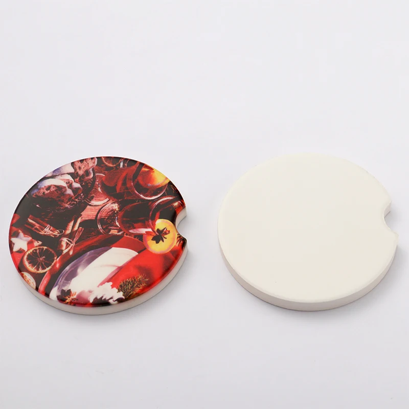 

Car Accessories Customized Sublimation Blank Ceramic Cork Car Coasters, Customized color