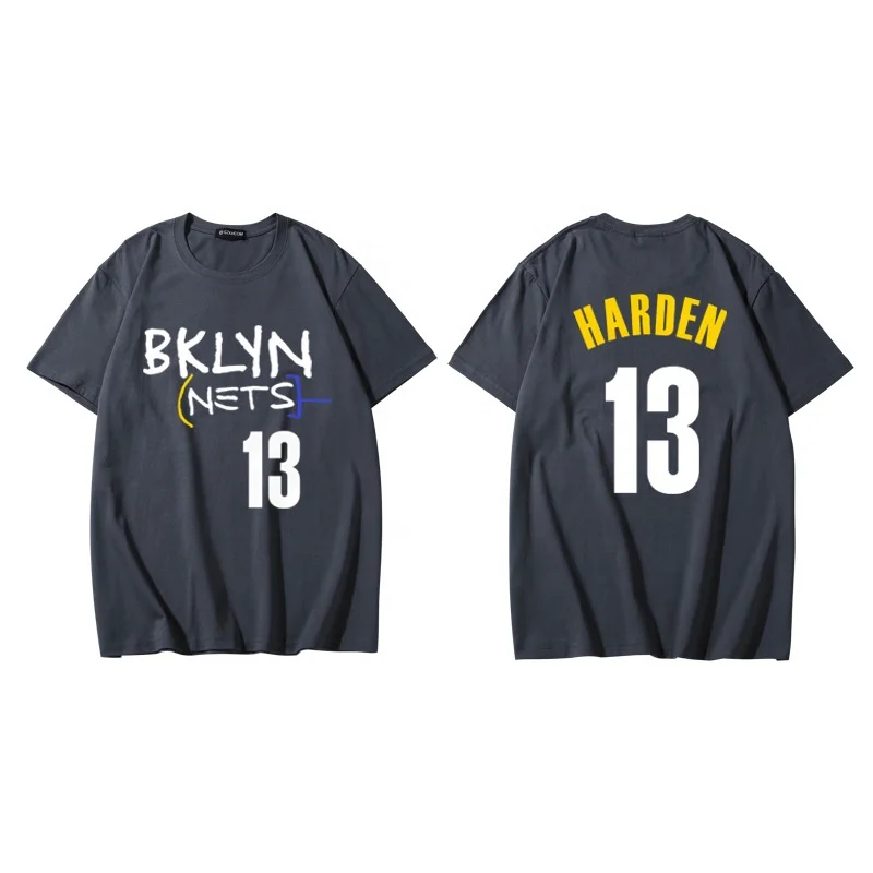 

Wholesale Nets City Edition Jersey Short Sleeve Durant Harden Irving Summer Round Neck Cotton Top Basketball Training T-shirt, Customized color