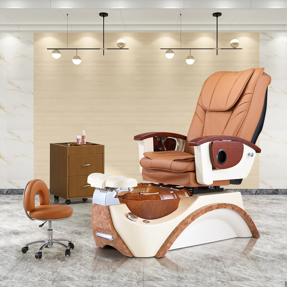 

Modern Luxury Cheap Price Beauty Nail Salon Furniture Pipeless Whirlpool Foot Spa Electric Human Touch Massage Pedicure Chair, Various colors available