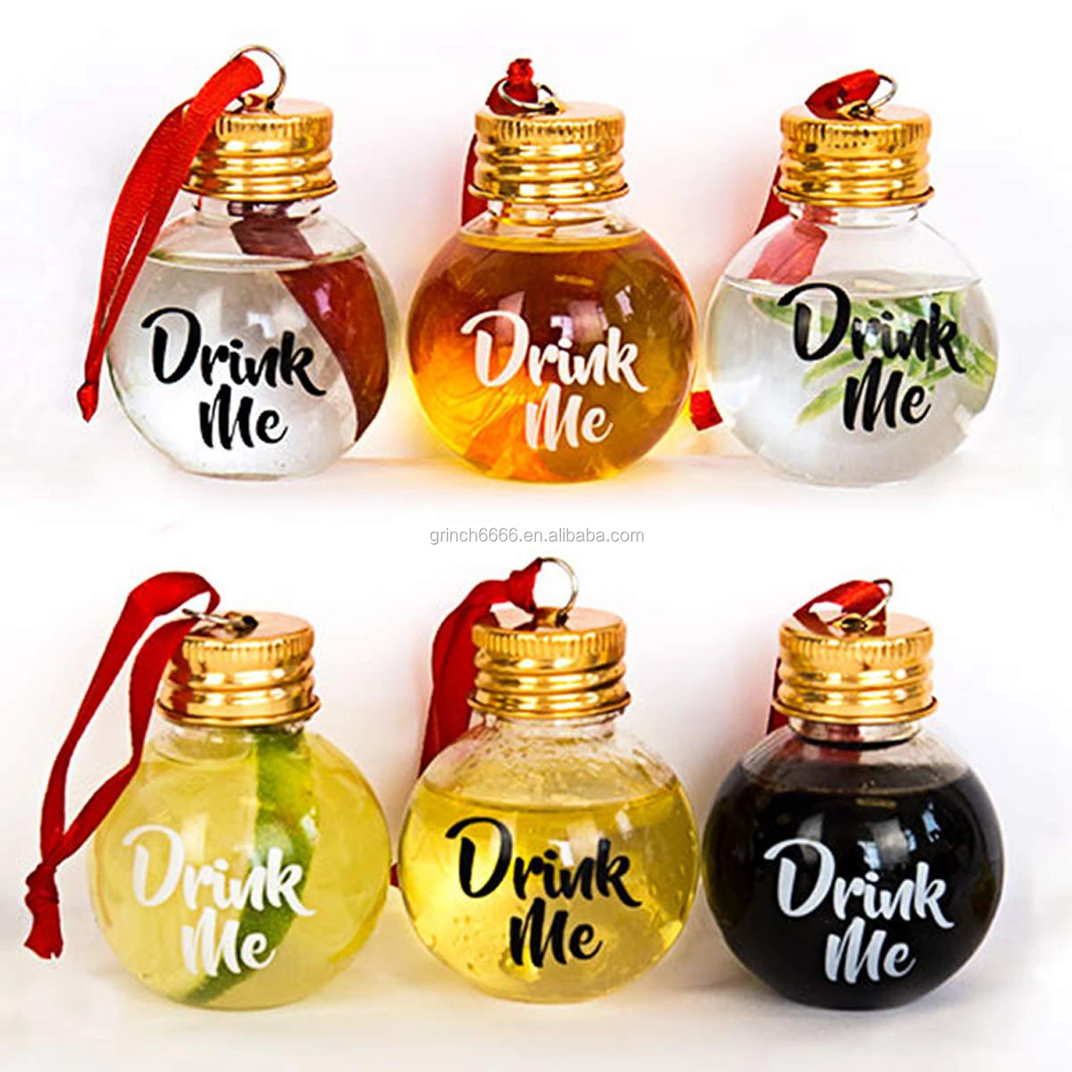 1/6 Pack Booze Filled Christmas Tree Ornaments Water Bottle Milk Juice Bulbs Cup Coffee Cups Mugs Bulk Us245mug Drinking Cup Glass Cups with Straws