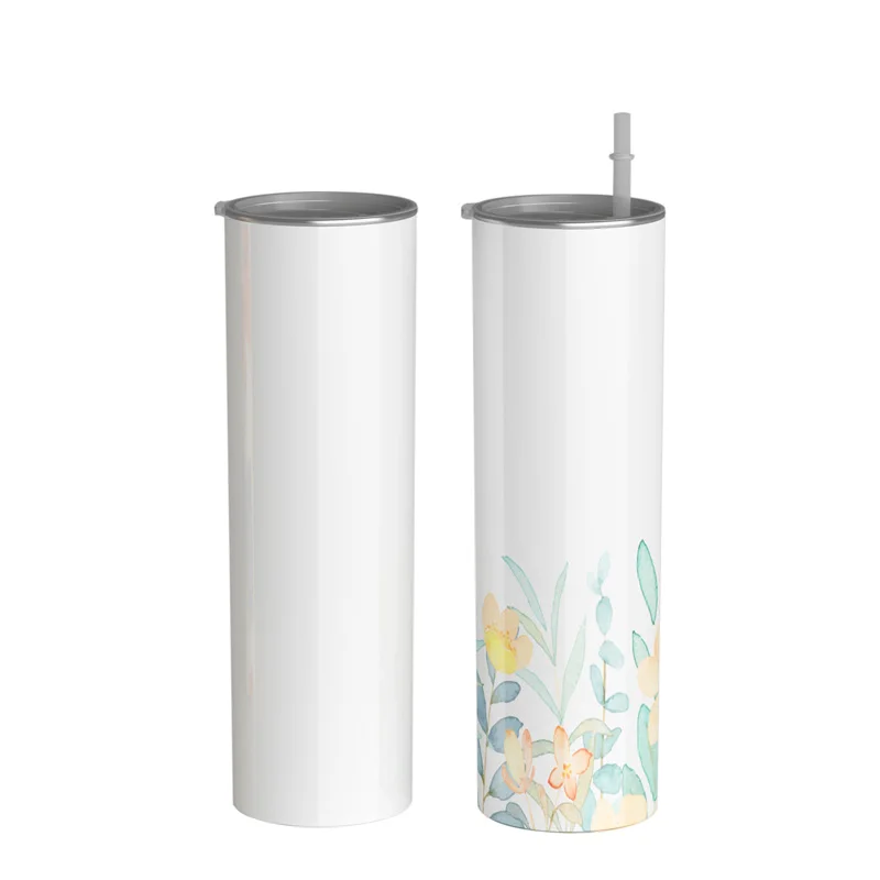 

Sublimation products 20oz stainless steel double walled insulated coffee mug white skinny sublimation blanks tumbler straight