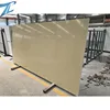 cheapest man made polished artificial crystal golden yellow quartz slabs surface with glass