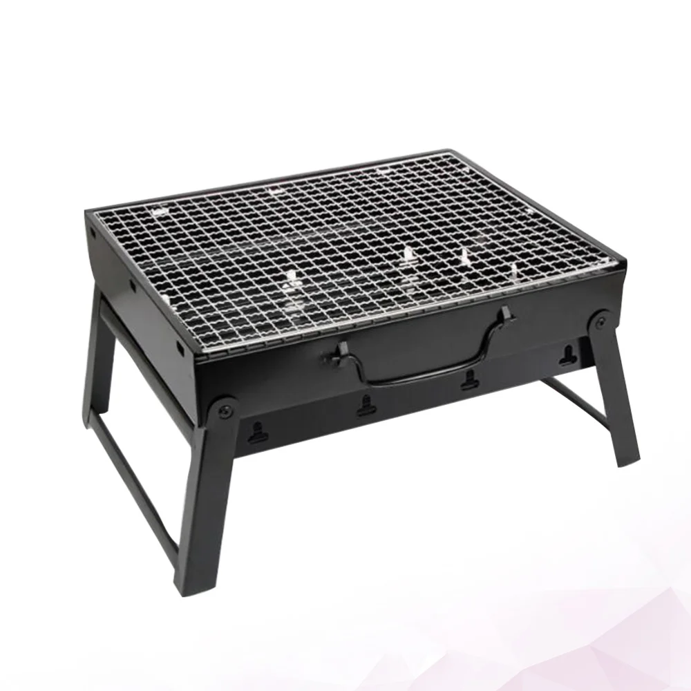 

Household Charcoal Barbecue Box Portable Outdoor Camping Barbecue Rack BBQ Outdoor barbecue grill portable grill, Black