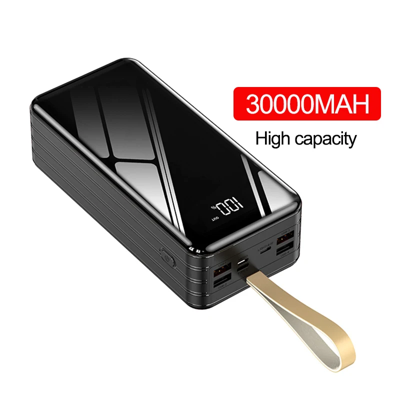

New 2021 Trending Product Fast Charge Powerbank 30000 mAh Battery Bank Amazon Best Sellers Power Bank 30000mAh, Black white