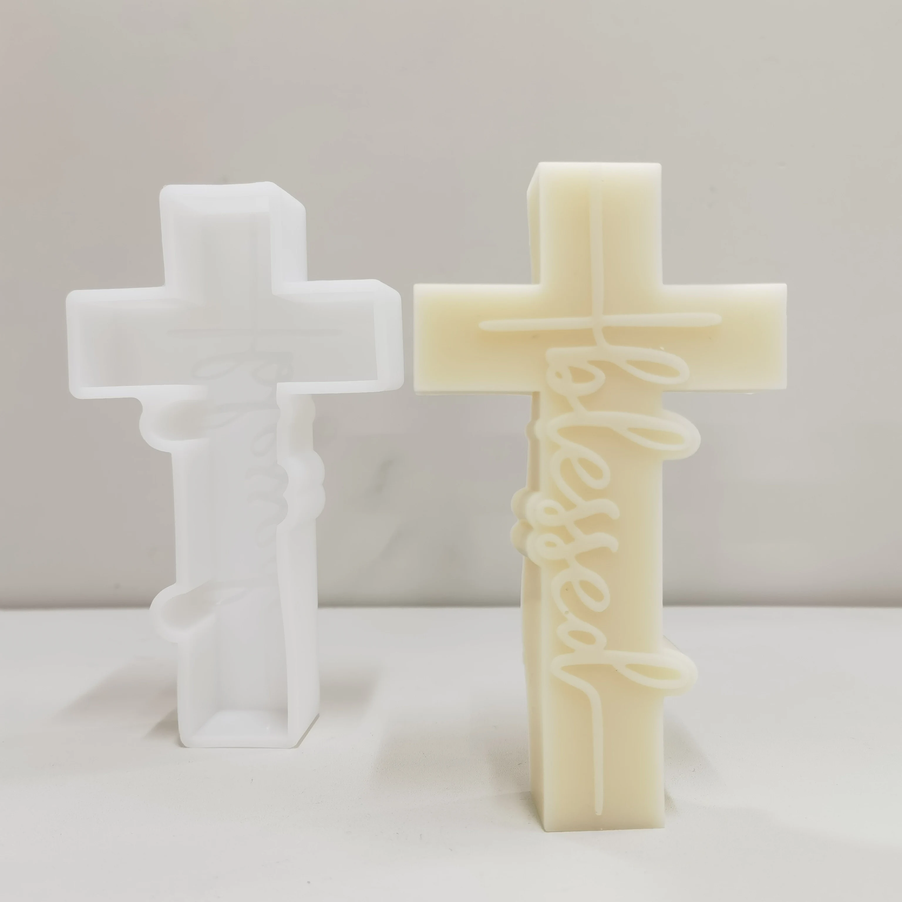 Virgin Mary Jesus Cross Redemption Church Father Christianity Easter Candle Gypsum Resin Soap Silicone Mold