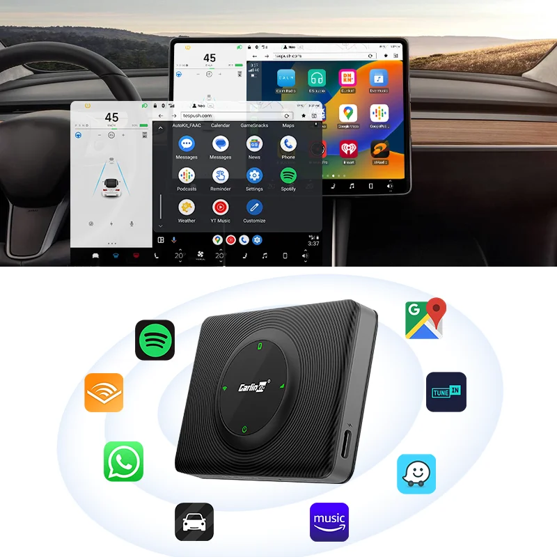 

CarlinKit Tesla Accessories Wireless CarPlay Dongle For Tesla Model 3 Y X S Online Upgrade