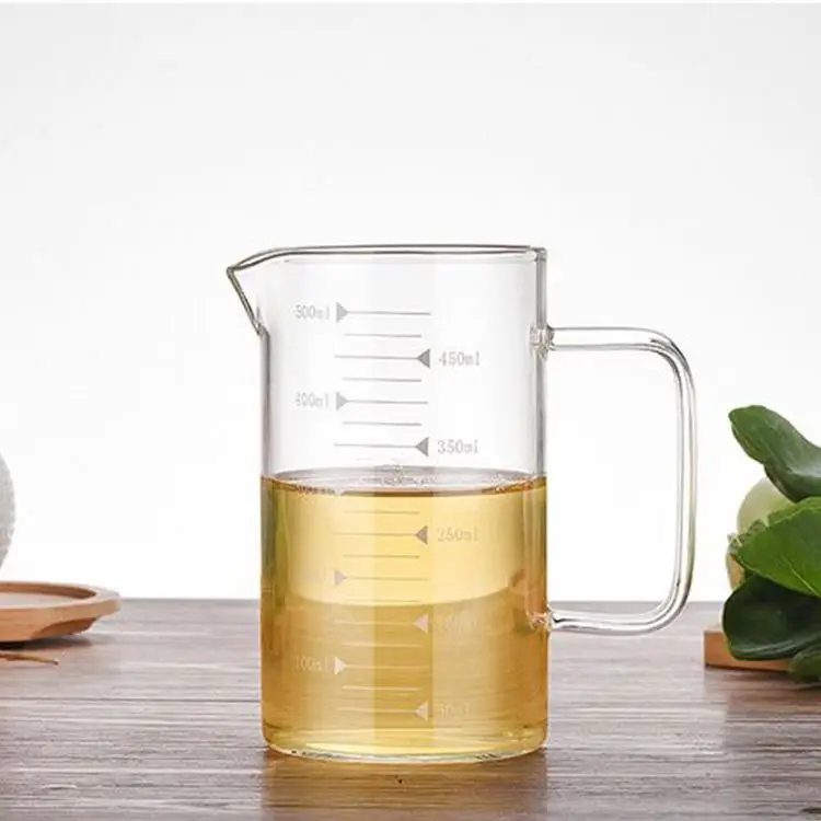 

Creative Special Transparent Single Wall Glass Cup Heat Resistant Glass Measuring Cup, Clear