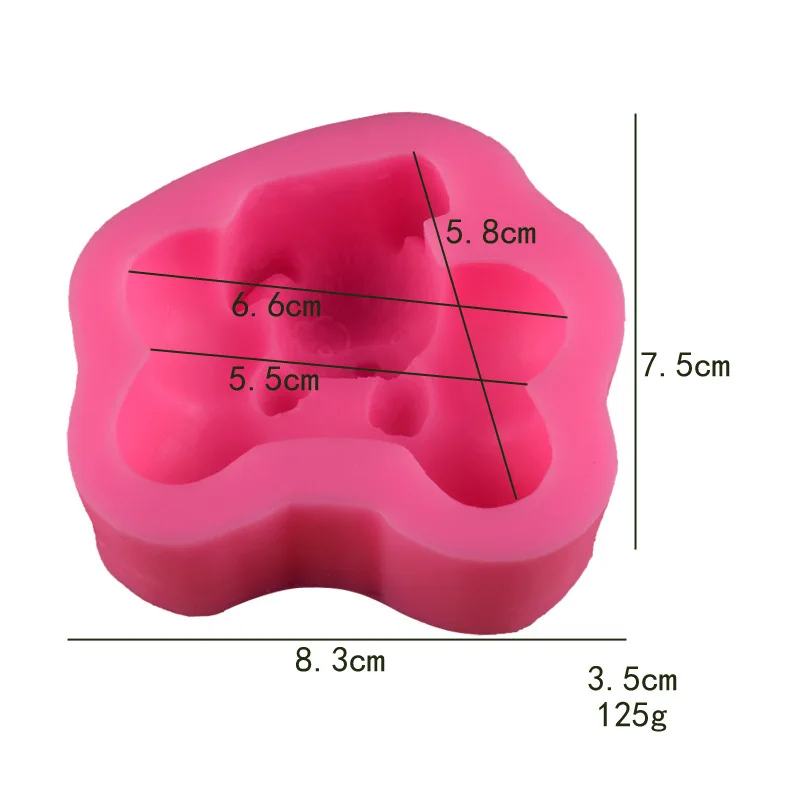 

cute dog holding bone shape fondant silicone mold aromatherapy plaster mold clay chocolate mold cake baking tool, As picture