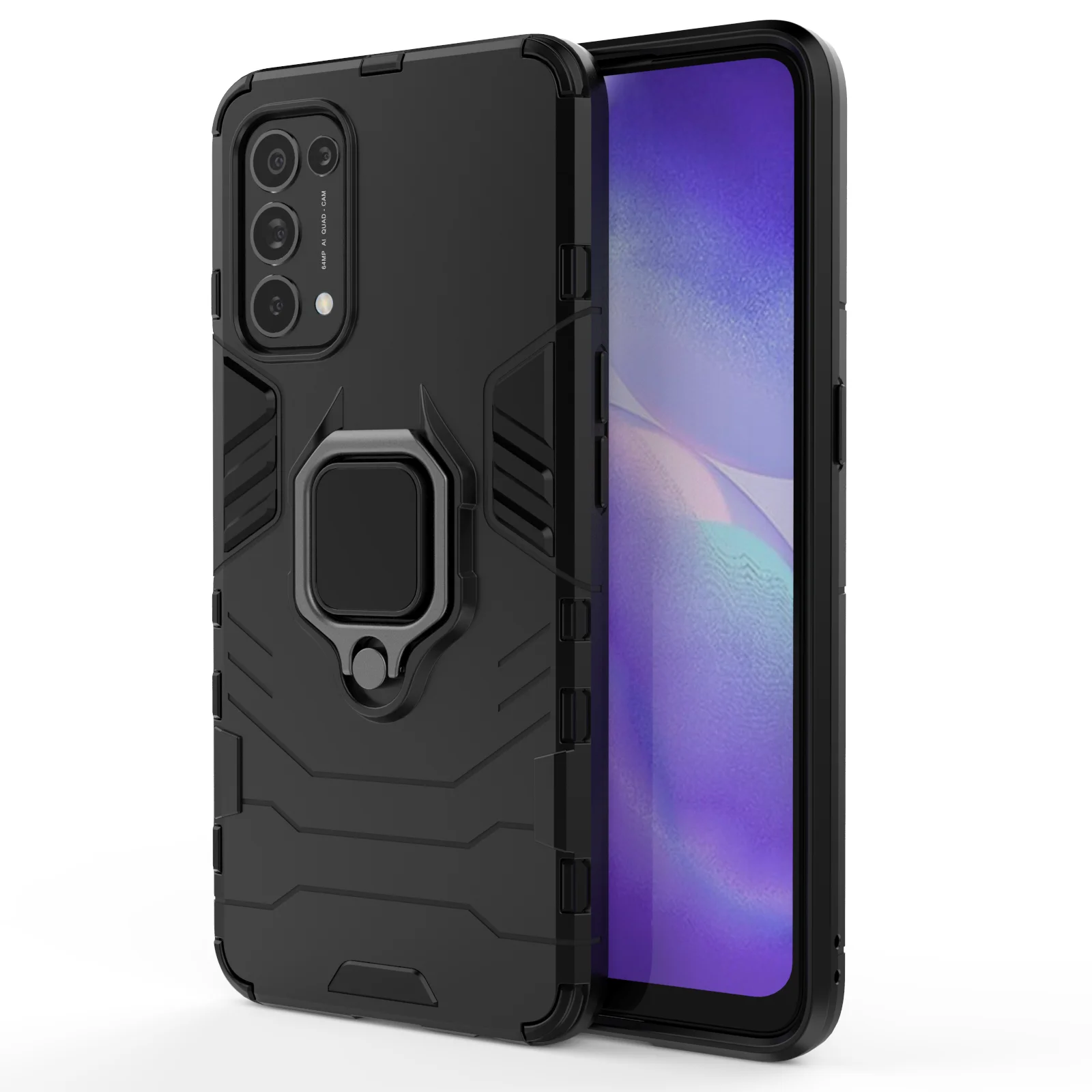 

For OPPO RENO5 Case Shockproof Magnetic Ring Stand Cover, As pictures