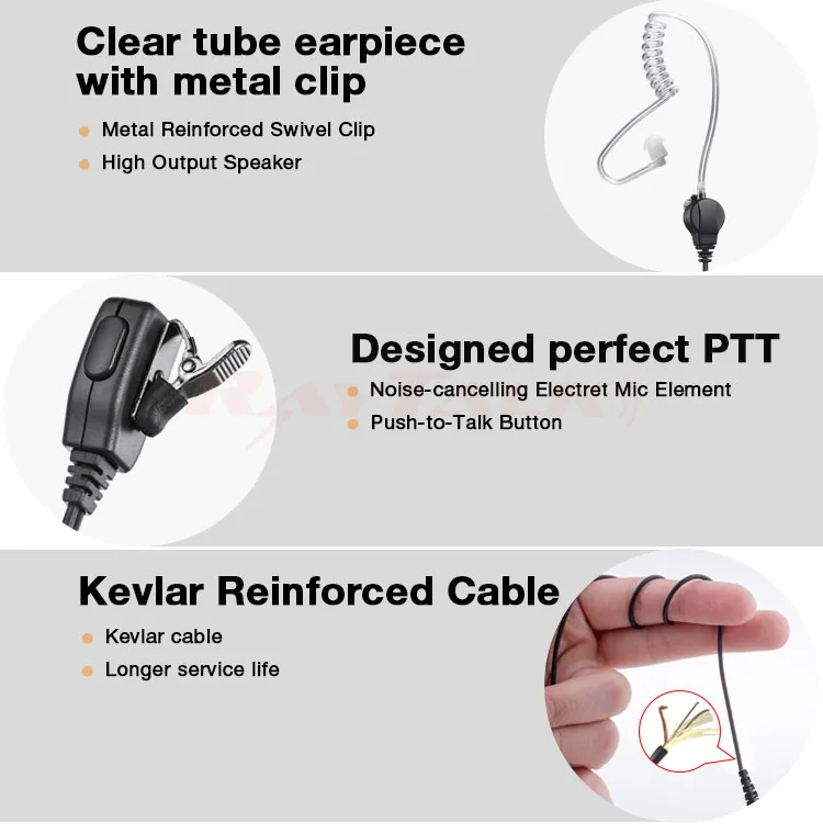 Walkie Talkie Headphones Walkie Talkie Earphone Acoustic Tube Earpiece