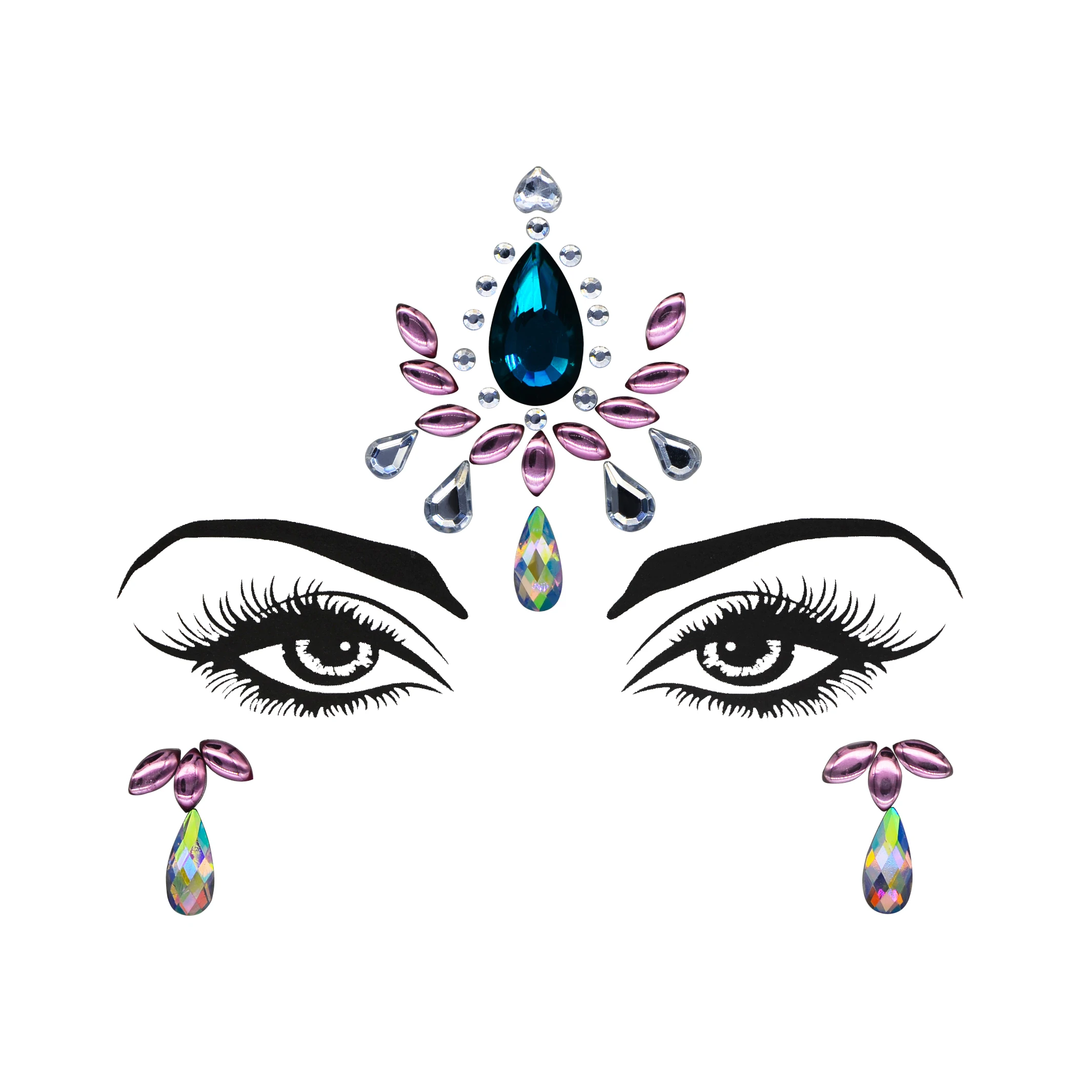 

Self-adhesive Mermaid Face Gems Stickers