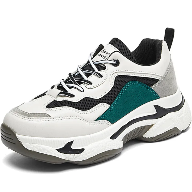 

Ladies Chunky Shoes 2021 Spring New Casual Shoes Platform Sneakers Women Black Thick-soled Mesh Walking Shoes Feminino