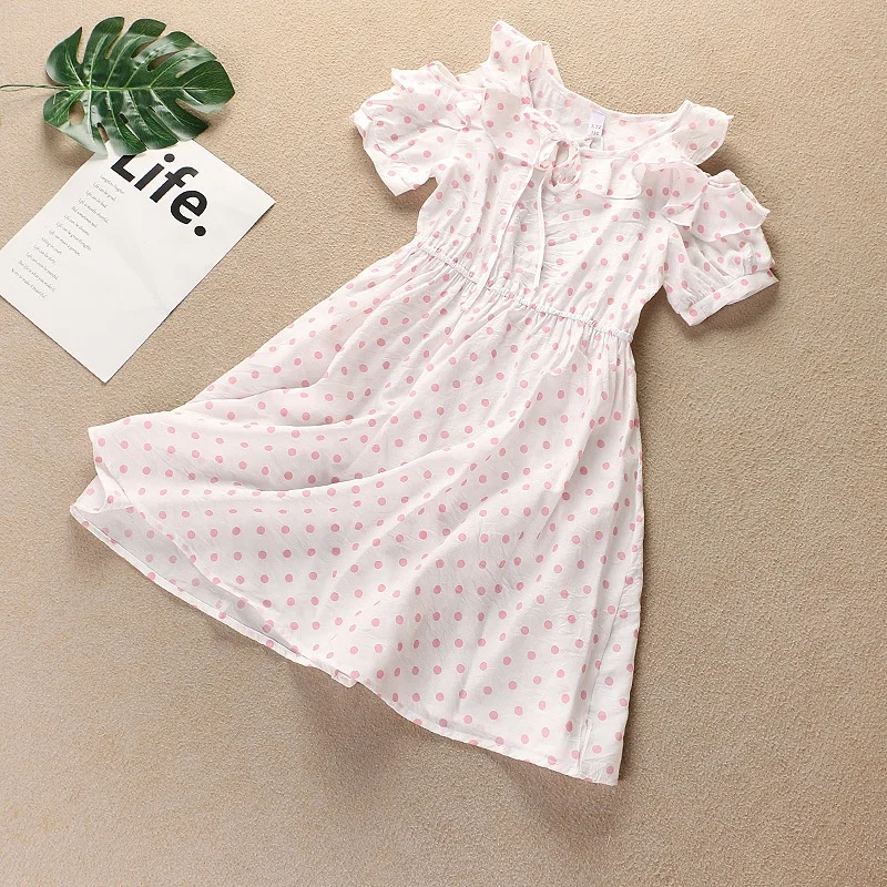 

B60166A Promotion of price roll dot thin skirt for kids, Pink light green